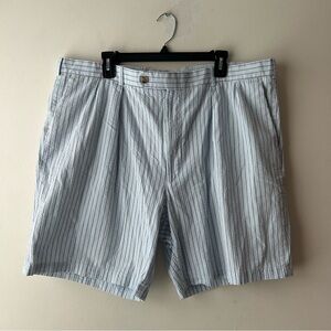 Peter Millar Seersucker Golf Shorts 100% Cotton White Light Blue Size 42